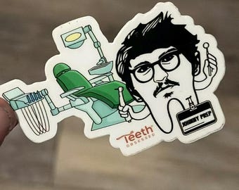 Johnny Prep Dental Stickers | Dentist Office Decor | Dental Assistant Gift | Hygienist Sticker | Tooth Stickers | Dental Team Gift