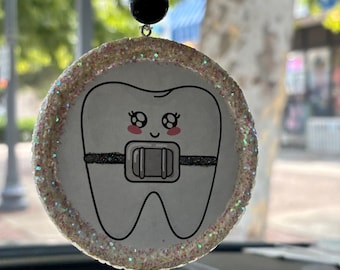 Ortho Tooth Car Freshener | Braces Dental Assistant Gift | Dentist Office Accessory