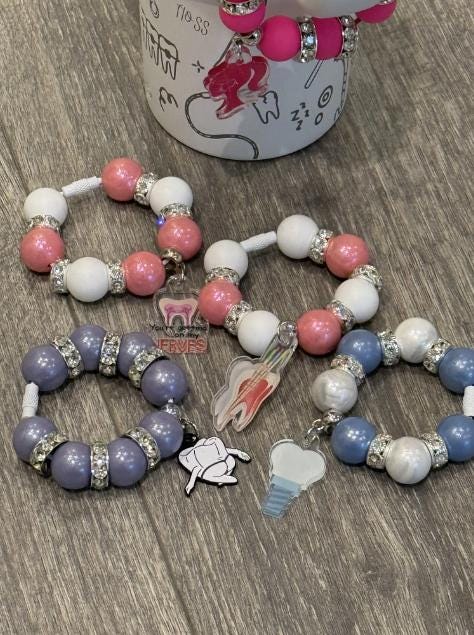 Nerves Stanley Cup Accessories, dental Tumbler Handle Cup Charms, Silicone Bead Bag Tag, dental Gifts for her
