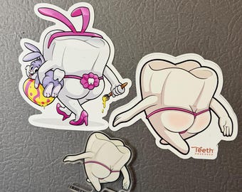 Mrs Flossy Tooth Magnet, Braces Dental Magnet, Teeth Magnet, Tooth Magnet, Dental Assistant, Ortho Assistant, Dental Gift Magnet