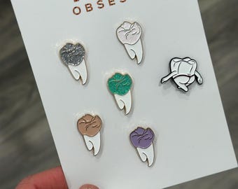 Molar Enamel Pin, Tooth Dental Assistant Accessory, Backpack Jewelry