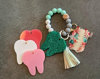 Denture Keychain, Teeth Keychain, Dental Gift, Dental Hygiene, Dental Assistant