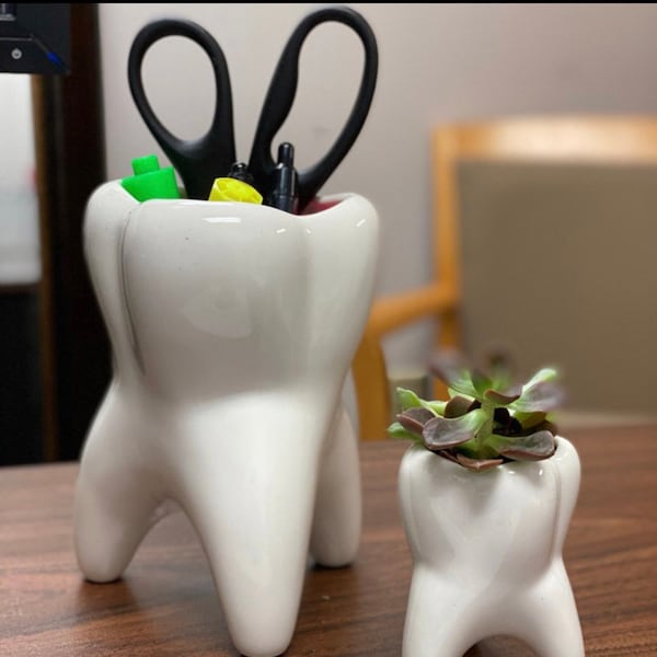 Tooth Vase, Dental Desk Decor Dental Vase, Tooth Planter, Molar Tooth, Succulent Planter, Dental Office Gift RDH Gift RDA Gift Dental