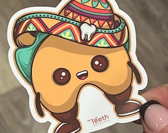 Taco Tooth Dental Sticker, Dental HYGIENIST, Dentist Car Stickers, Dental Gifts, Tumbler Stickers, Laptop Stickers, Dental Stickers, Decal