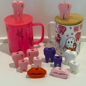 Tooth Straw Topper: Dental Hygienist Gift, Straw Charm