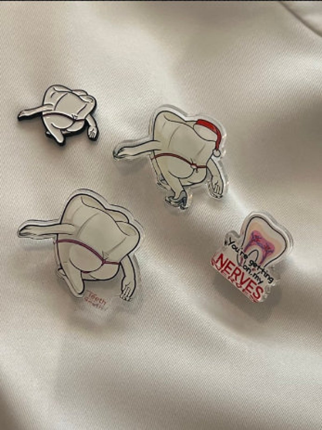 Recap Tooth Pins Dental Pins, Mrs Flossy Pin, Dental Pin, Tooth Pin, Molar Pin, Dental ...