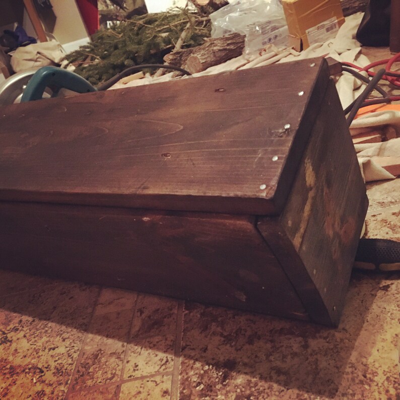 Wood herb box kit with asortmeng of herb seed packets and box liner and custom hand painted monograming