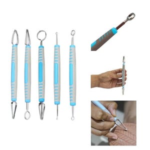 5PCS Pottery Carving Tool Set | Double Ended Clay Sculpting Tools | DIY Clay Tools