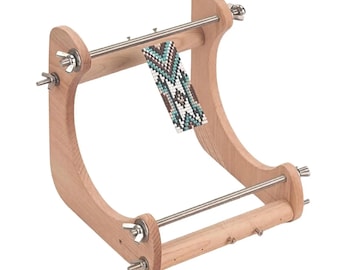 Adjustable Wooden Beading Loom, Ergonomic Angled Design for Bracelets, Necklaces, Jewelry Making Craft Supplies