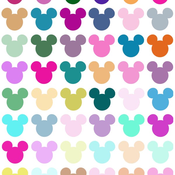 Colorful Mickey head png - JPG & PNG | Mickey Png, Mickey JPG, Mickey Head, Digital File, Mickey Tshirt Idea, silhouette
