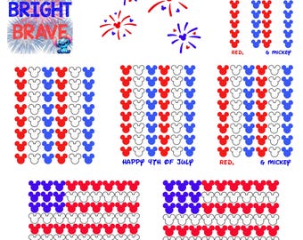 4th of July | Disney Bundle | Stitch | Mickey | Red, White, & Blue | USA | Flag | Fireworks | 28 Digital Files