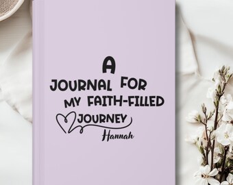 Faith Journey Journal for Girls, Personalized Bible Study, Scripture Writing Devotional, Birthday gift
