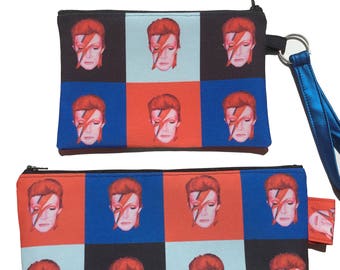 David Bowie as Aladdin Sane Fan Art Zippered Bags by SBMathieu