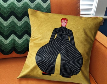 David Bowie Tribute Fan Art Velvet 18 x 18 Envelope Pillow COVER by SBMathieu