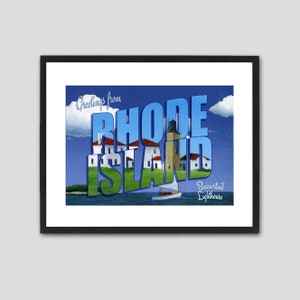 « Phare de Beavertail, impression de style carte postale vintage de Rhode Island » par SBMathieu