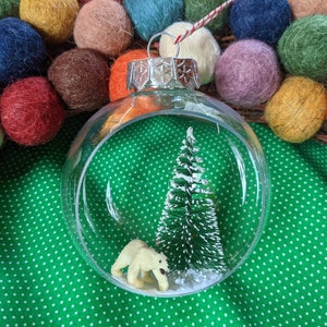 Black and Polar Bear Snow Globe Inspired Ornaments image 2