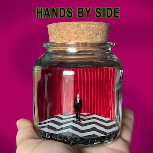Dale Cooper, Twin Peaks Tribute Miniature Terrarium by SBMathieu Hands by side