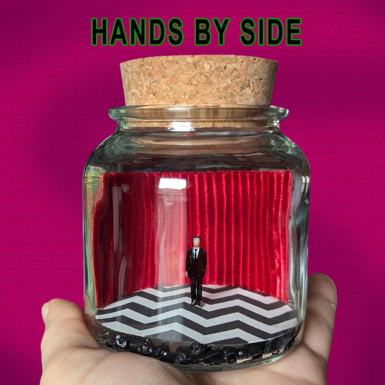 Dale Cooper, Twin Peaks Tribute Miniature Terrarium by SBMathieu Hands by side