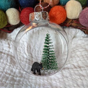 Black and Polar Bear Snow Globe Inspired Ornaments image 7