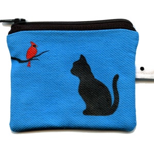 Monedero Gato Negro con Pájaro de SBMathieu