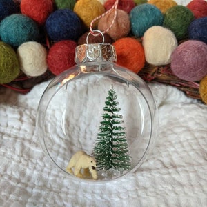 Black and Polar Bear Snow Globe Inspired Ornaments image 8