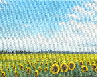 Sunflower Field 4 x 6 Print by SBMathieu