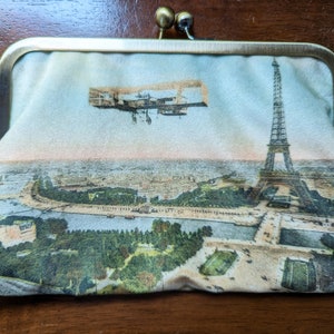Cartes postales vintage Paris en velours avec fermoir baiser, pochettes par SBMathieu