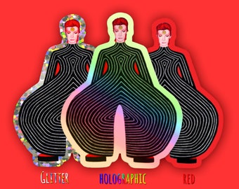 David Bowie Tribute Die Cut 3 Inch Sticker by SBMathieu