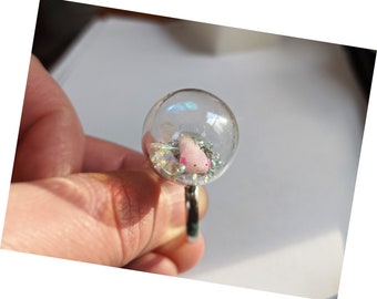 Handmade Axolotl Adjustable Terrarium Ring by SBMathieu