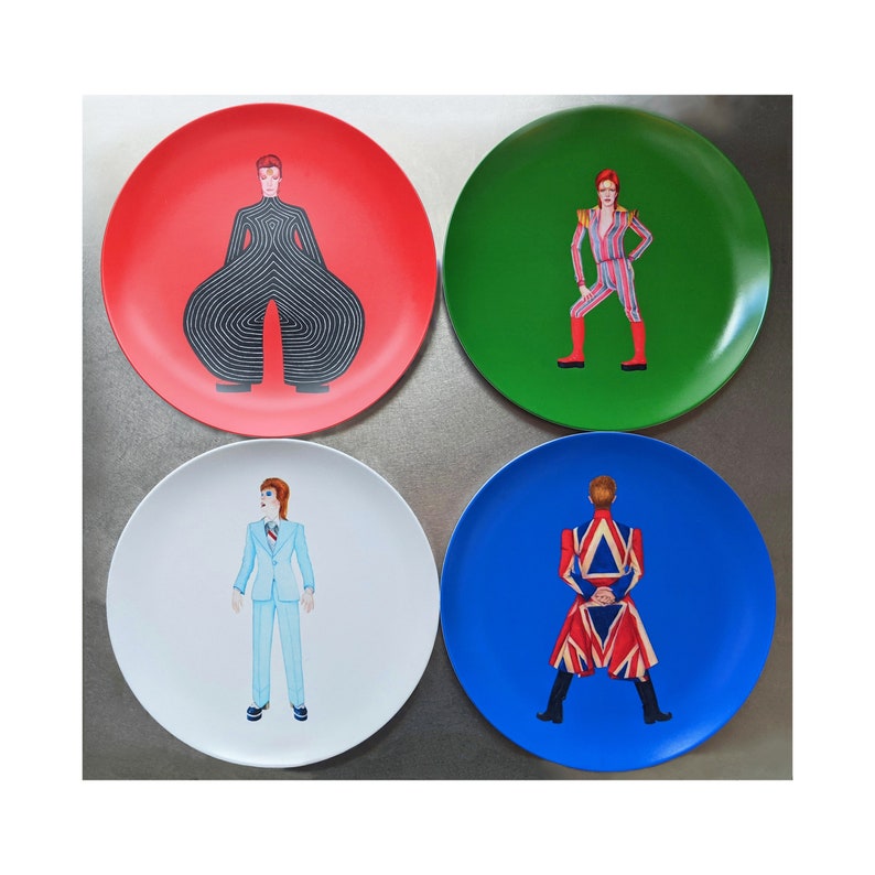 David Bowie Tribute 10 Inch BPA-Free Melamine Plates by SBMathieu zdjęcie 1