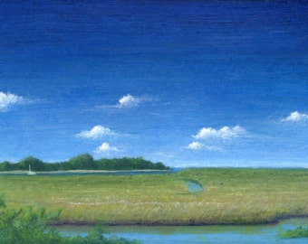 Wetlands, Madison, Connecticut Print of Original Painting by SBMathieu