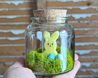 Miniature Handmade Bunny Peep Inspired Terrarium by SBMathieu