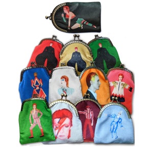 David Bowie Tribute Fan Art Velvet Kiss Clutch Purses by SBMathieu