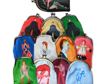 David Bowie Tribute Fan Art Velvet Kiss Clutch Purses by SBMathieu