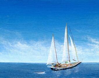 Surfsong Sailboat Print by SBMathieu