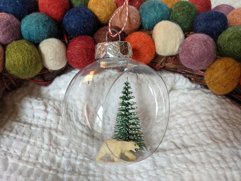 Black and Polar Bear Snow Globe Inspired Ornaments image 10