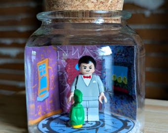 Pee-wee Herman Minifigure Tribute Miniature Terrarium by SBMathieu