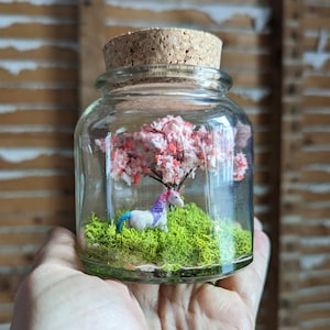 Miniature Hand Painted Unicorn Terrarium by SBMathieu