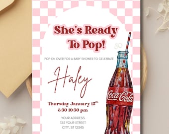 Retro Ready To Pop Baby Shower Invitation Bundle
