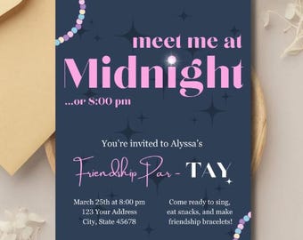 Meet Me At Midnight Party Invitation Template