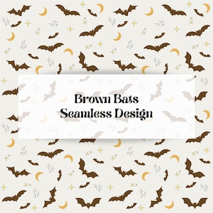 Brown Bats Halloween Seamless Pattern