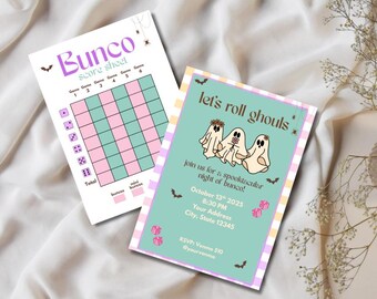 Let's Roll Ghouls Bunco Invitation and Score Sheet