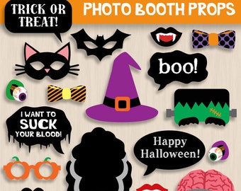 PHOTO BOOTH PROPS for Halloween- Instant Printable Download