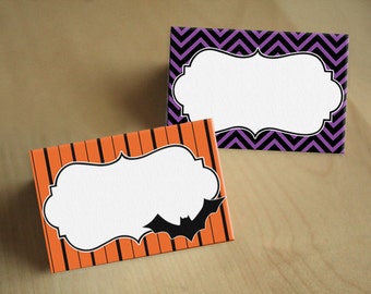 HALLOWEEN FOOD TENT Labels and Cards- Instant Editable Printable pdf  Download