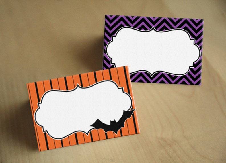 HALLOWEEN FOOD TENT Labels And Cards Instant Editable Etsy