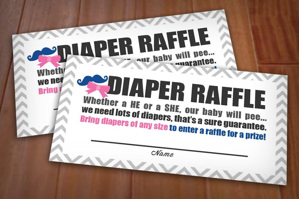 BEAU or BOW RAFFLE Printable Ticket in Pink and Navy - Instant Pdf ...