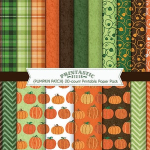 PUMPKIN PATCH Paper Pack in Orange- Instant Printable Download Wih Jpgs and Pdfs - Etsy