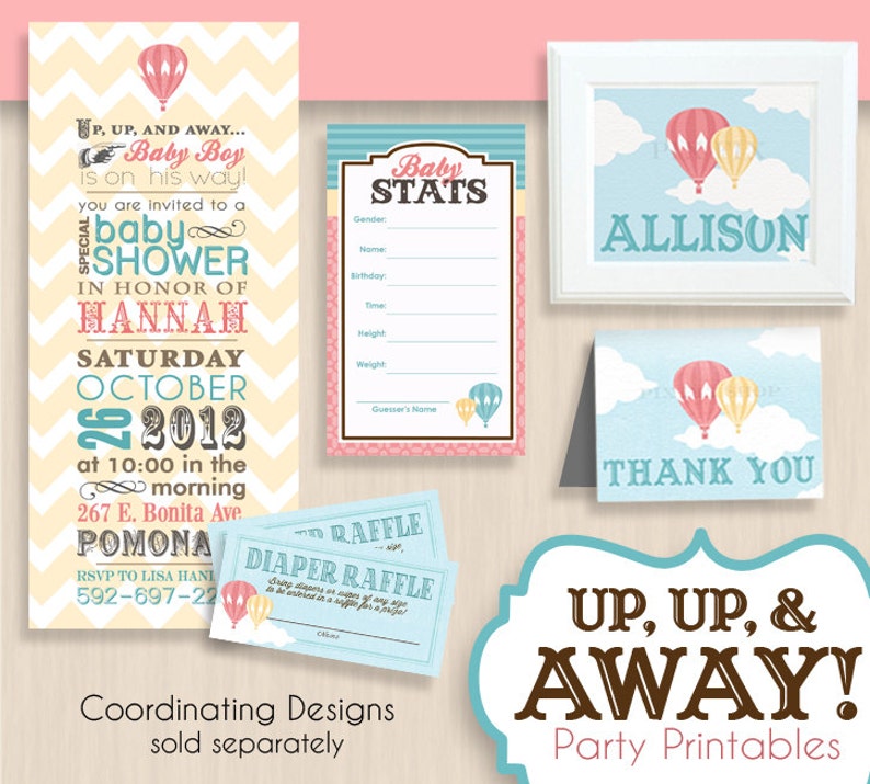 DIY BANNER in Coral and Teal Instant Printable Download image 3