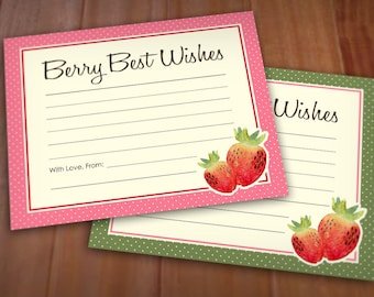 STRAWBERRY ADVICE CARDS- Instant Printable Download