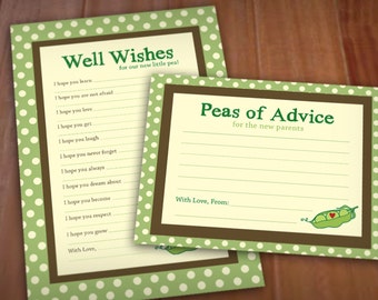 PEA POD Advice Cards for Baby Shower- Instant Printable Download